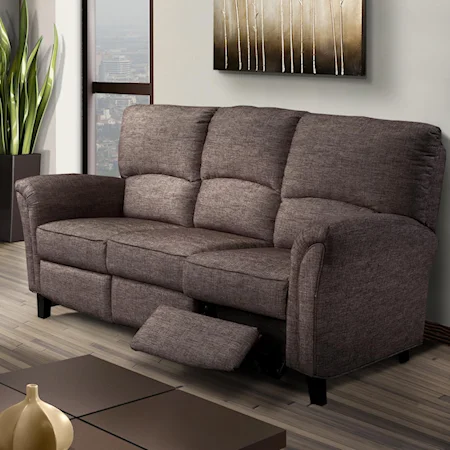 Casual Contemporary Reclining Sofa with Flared Arms